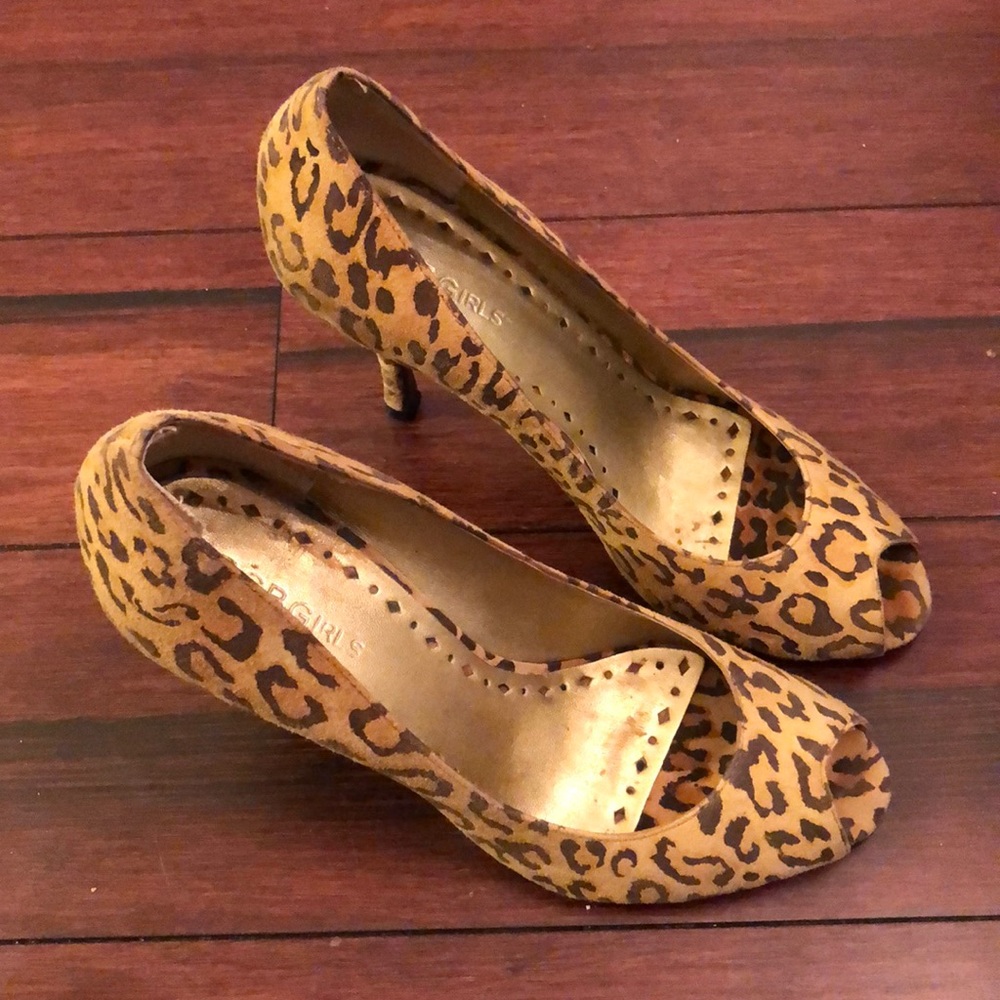 BCBG Girls leopard print heels